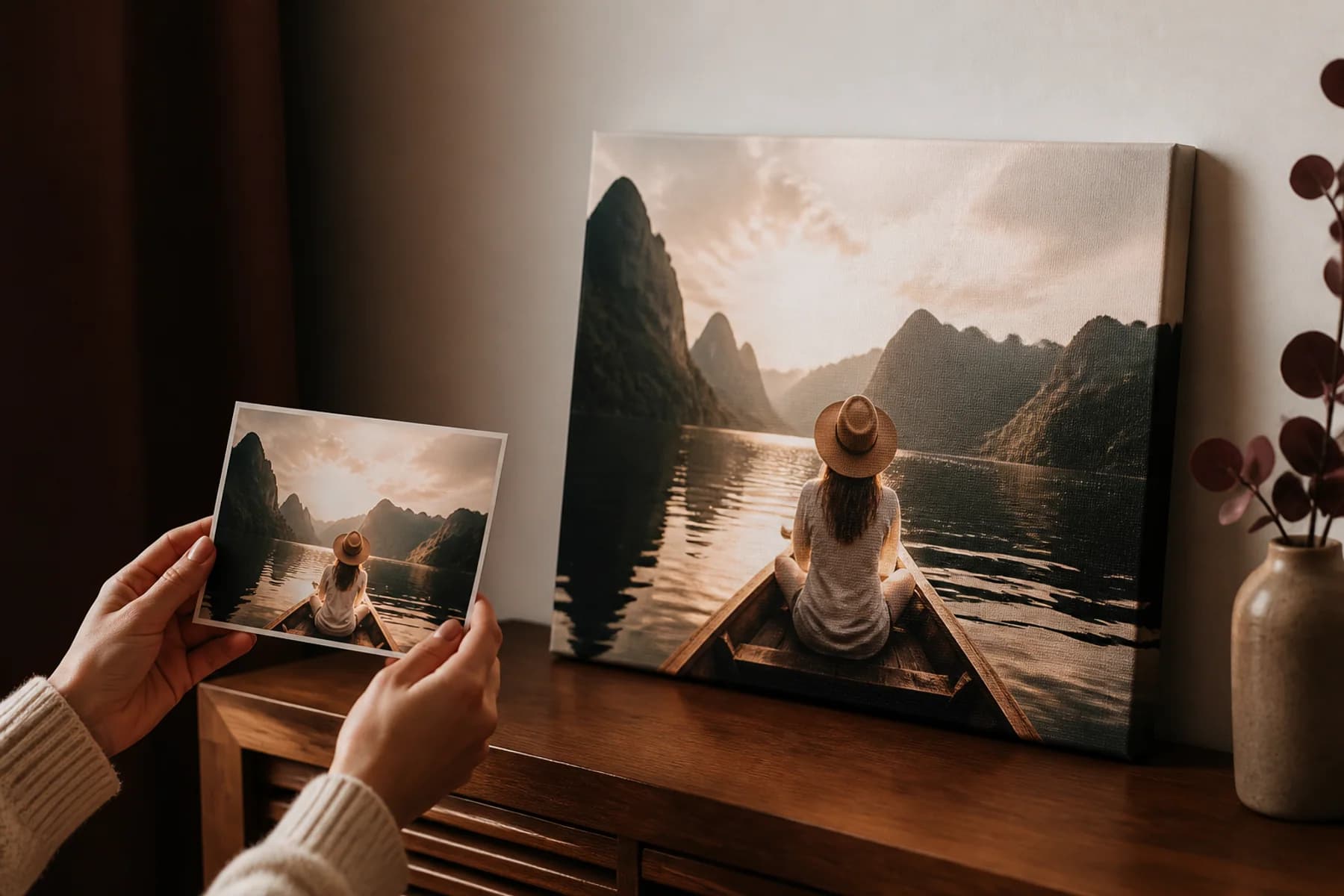 A favourite travel photograph transformed into a textured canvas print