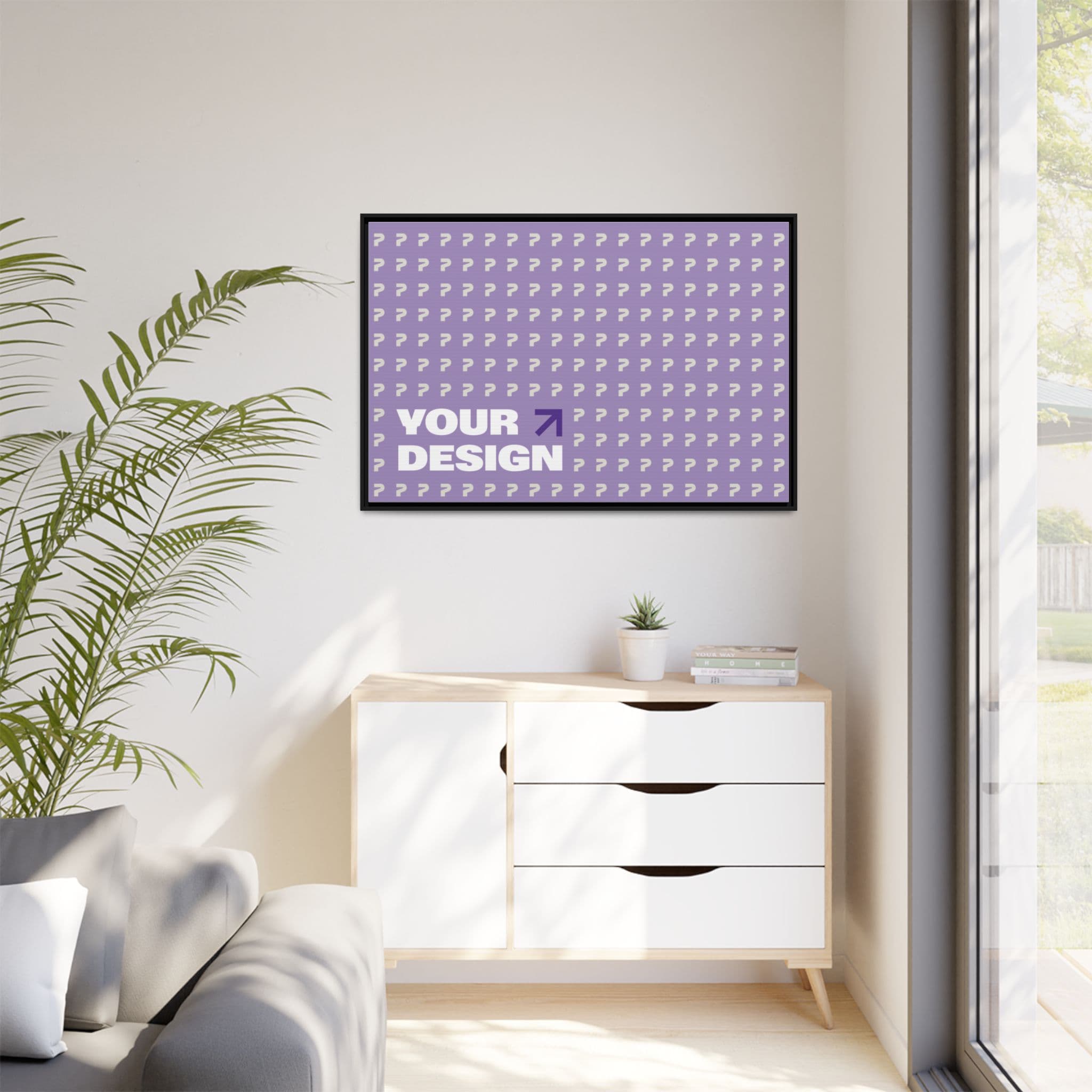 Pinewood float-frame canvas shown in an official supplier product photograph